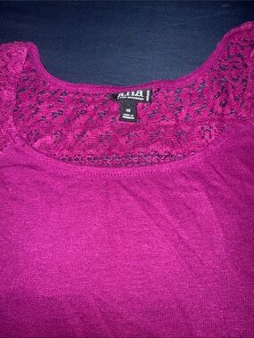 a.n.a Fuchsia Crochet-Shoulder Tank Top